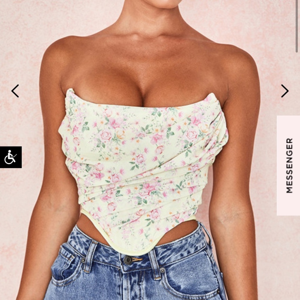 NWT house of cb corset floral top XS